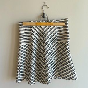 *NWT* LOFT Grey and White Striped Tweed Mini Skirt